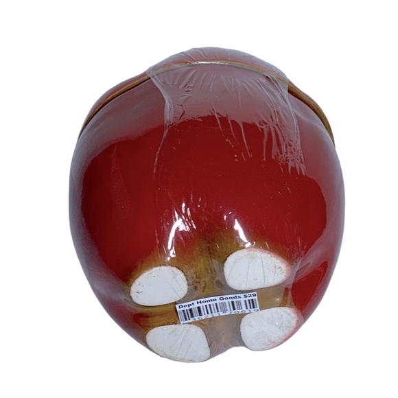 Apple Hand Painted Canister Cookie Jar Translucent Glazed Rustic Pottery Art - Picture 7 of 16